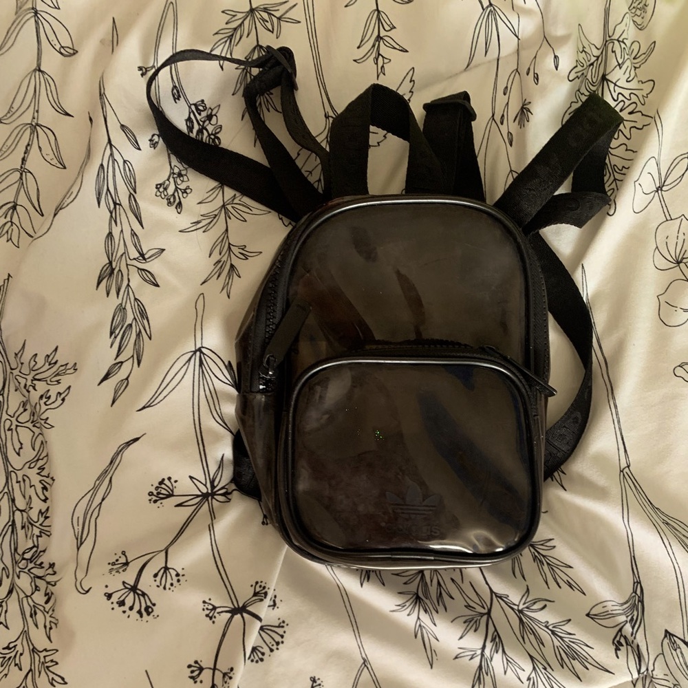 Clear black adidas mini backpack